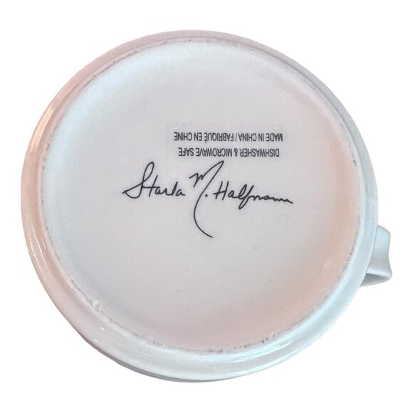 Anthropologie Starla M Halfmann Monogram "E" Coffee Mug Petal Palette Cup - Picture 6 of 7